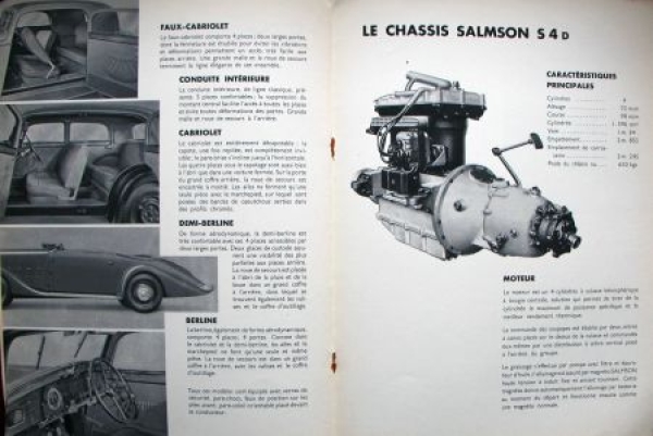 Salmson S 4 D Modelprogram 1935 Carbrochure (2635)